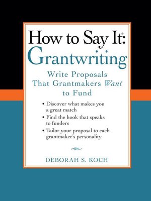 cover image of How to Say It: Grantwriting